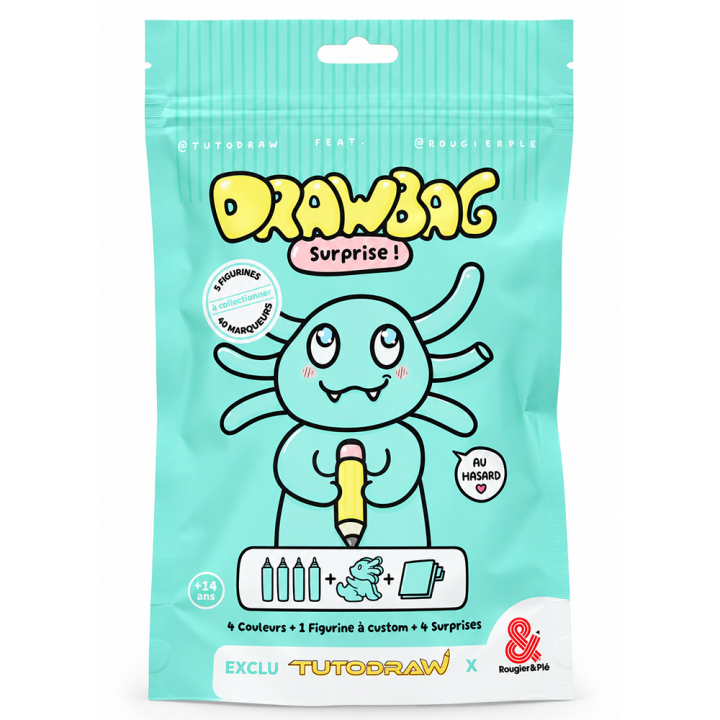 Drawbag Blind Box Figurine à custom + 4 marqueurs - Tutodraw x Rougier&Plé - Rougier et Plé