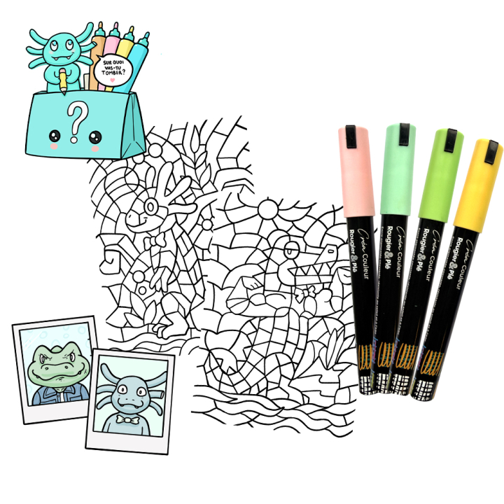 Drawbag Blind Box Figurine à custom + 4 marqueurs - Tutodraw x Rougier&Plé - Rougier et Plé