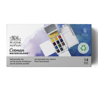 Aquarelle fine Cotman Boite de terrain 12 demi-godets - Winsor & Newton - Rougier et Plé