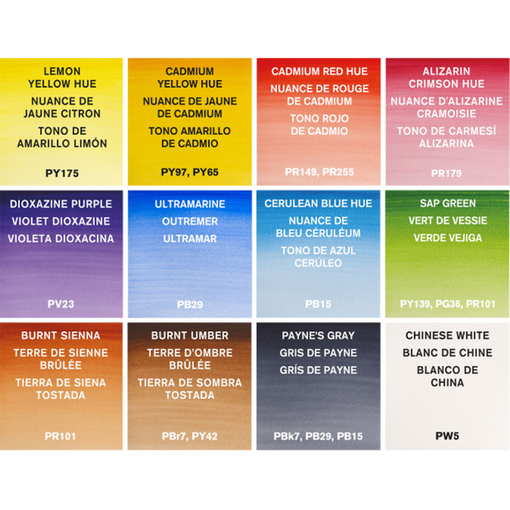 Aquarelle fine Cotman Boite de terrain 12 demi-godets - Winsor & Newton - Rougier et Plé