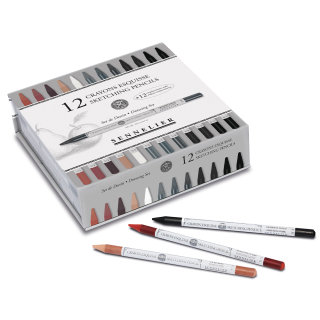 Set de dessin 12 crayons esquisse + 12 emplacements vides - Sennelier - Rougier et Plé