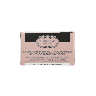 Crayon d'encre lithographique N°1 Très dur 12 pcs - Charbonnel - Rougier et Plé