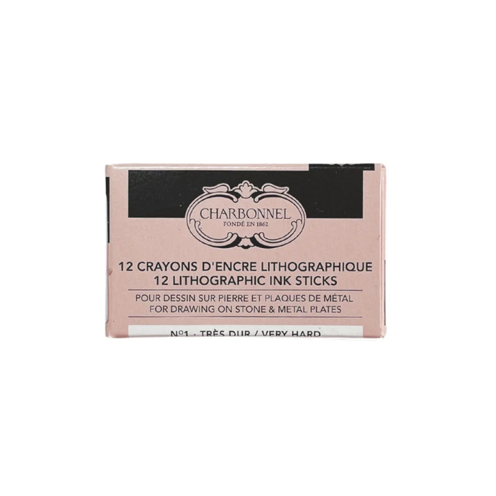 Crayon d'encre lithographique N°1 Très dur 12 pcs - Charbonnel - Rougier et Plé