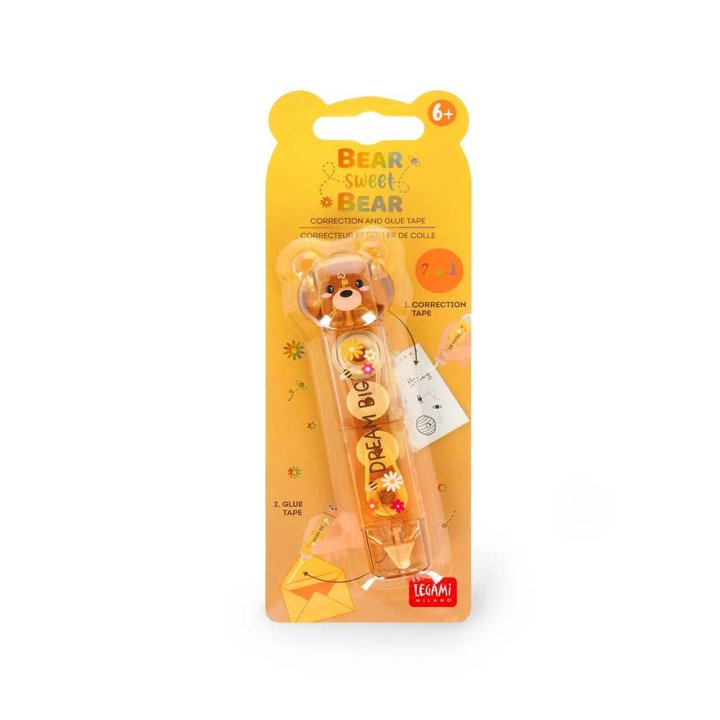 Ruban correcteur et colle 2-en-1 Bear Sweet Bear – Legami - Rougier et Plé