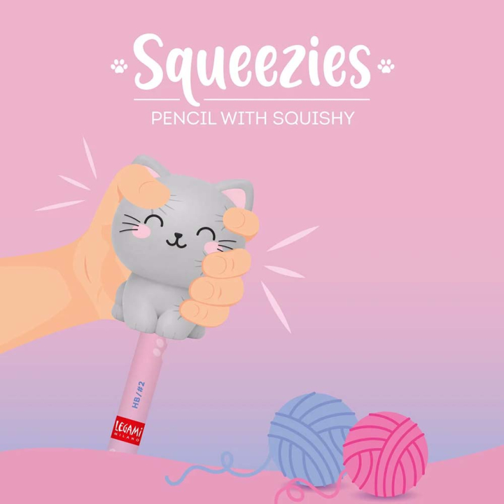 Crayon avec Anti-stress Squeezies Kitty – Legami - Rougier et Plé