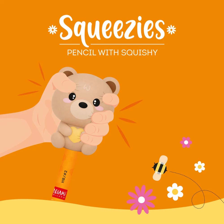 Crayon avec Anti-stress Squeezies Teddy Bear – Legami - Rougier et Plé