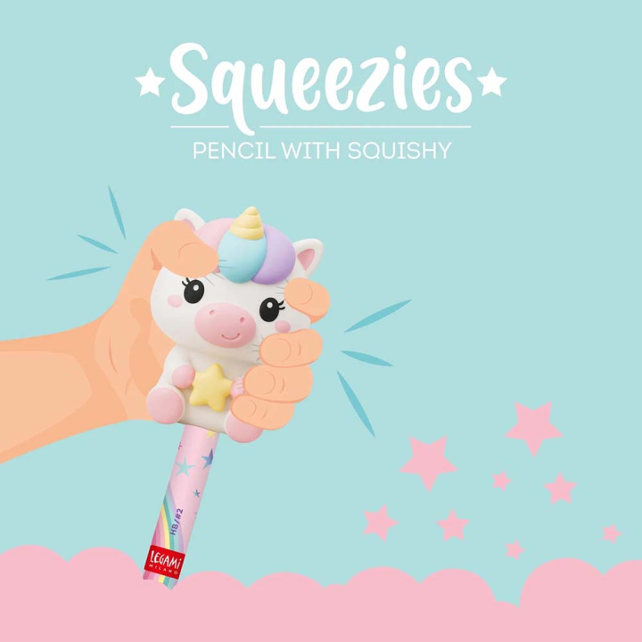 Crayon avec Anti-stress Squeezies Unicorn – Legami - Rougier et Plé