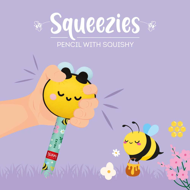 Crayon avec Anti-stress Squeezies Bee – Legami - Rougier et Plé