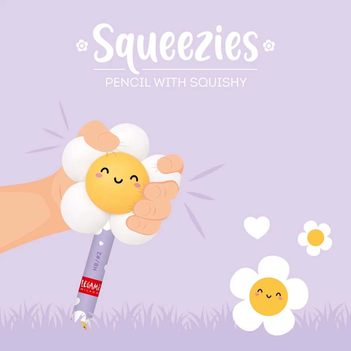 Crayon avec Anti-stress Squeezies Daisy – Legami - Rougier et Plé