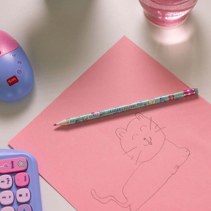 Crayon en Papier Crayon en Papier Recyclé coloré Bubble Tea Cat – Legami - Rougier et Plé