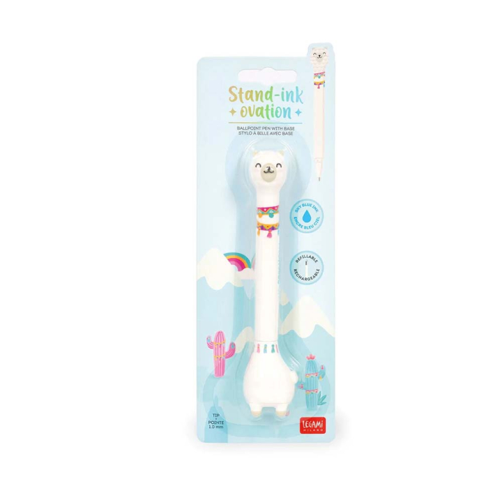 Stylo à Bille avec Base Stand-Ink Ovation Llama – Legami - Rougier et Plé