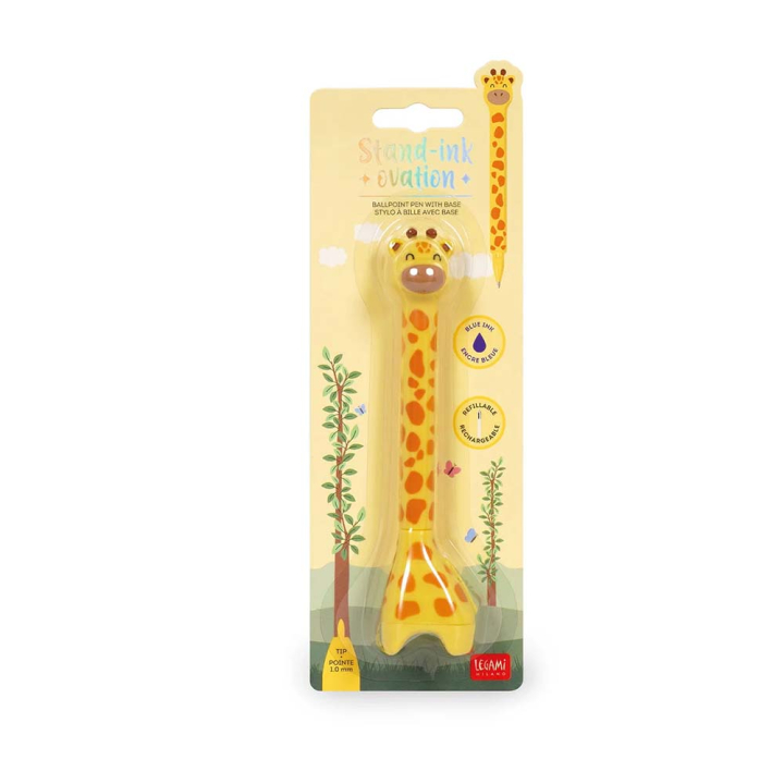 Stylo à Bille avec Base Stand-Ink Ovation Giraffe – Legami - Rougier et Plé