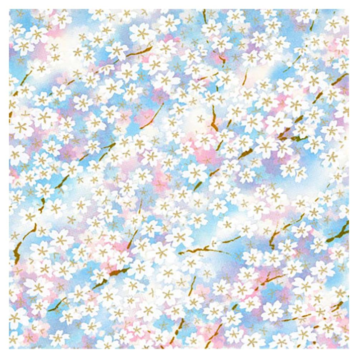 Papier japonais Sakura Fond Bleu – 52 x 65,5 cm - Esprit Papier - Rougier et Plé