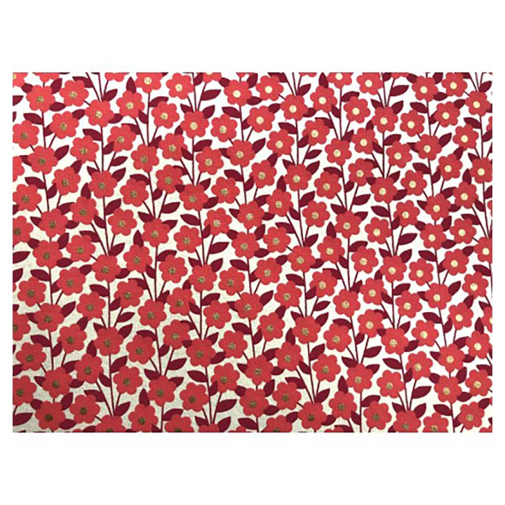Papier fait main Fleurs des Prés Rouge – 50 x 70 cm - Esprit Papier - Rougier et Plé