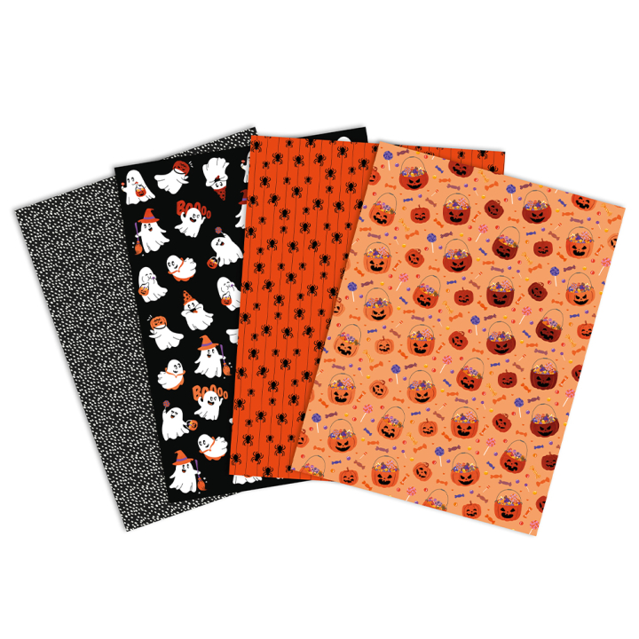 Papier Mix & Patch Halloween 30 x 40 cm 4 pcs - Décopatch - Rougier et Plé