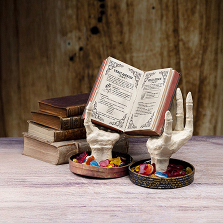 Plateau main gauche squelette en papier mâché 15 x 7,5 x 11 cm - Décopatch - Rougier et Plé