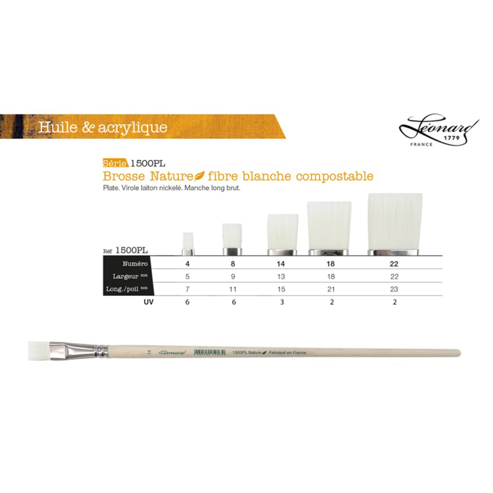 Brosse Plate Nature 1500PL Fibre compostable - Léonard - Rougier et Plé
