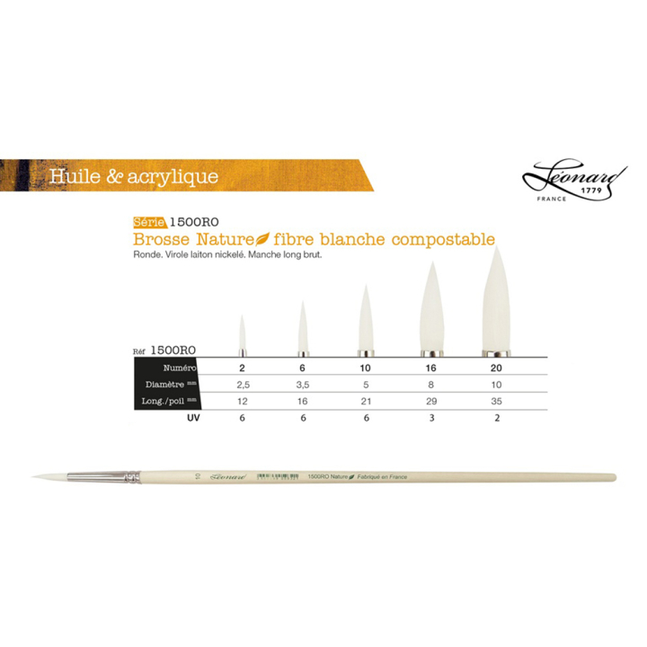 Brosse Ronde Nature 1500RO Fibre compostable - Léonard - Rougier et Plé