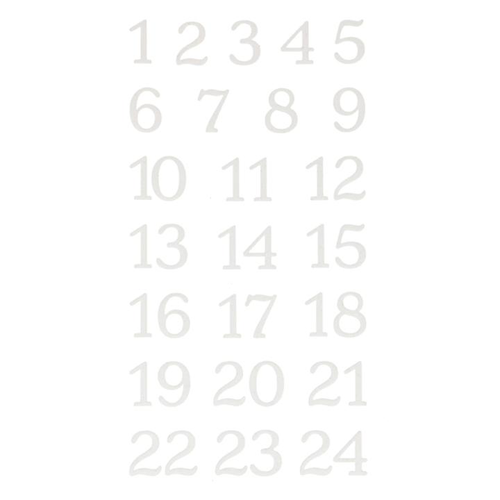 Autocollant Chiffres Calendriers de l'Avent Floqué Blanc - Artemio - Rougier et Plé