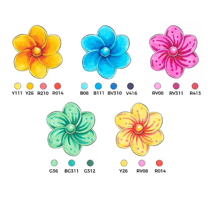 Feutre à alcool Honolulu B double pointe Brush et fine 320 pcs - Ohuhu - Rougier et Plé