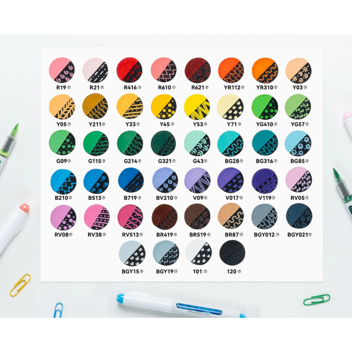 Feutre peinture Nahuku pointe pinceau 48 pcs - Ohuhu - Rougier et Plé