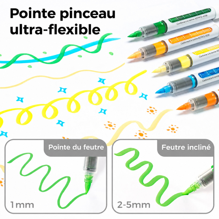 Feutre peinture Nahuku pointe pinceau 48 pcs - Ohuhu - Rougier et Plé