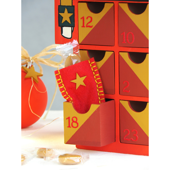 Autocollant Chiffres Calendriers de l'Avent Floqué Rouge - Artemio - Rougier et Plé