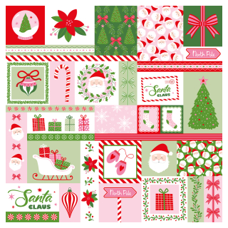 Set de 10 feuilles Santa baby 30,5 x 30,5 cm - Artemio - Rougier et Plé