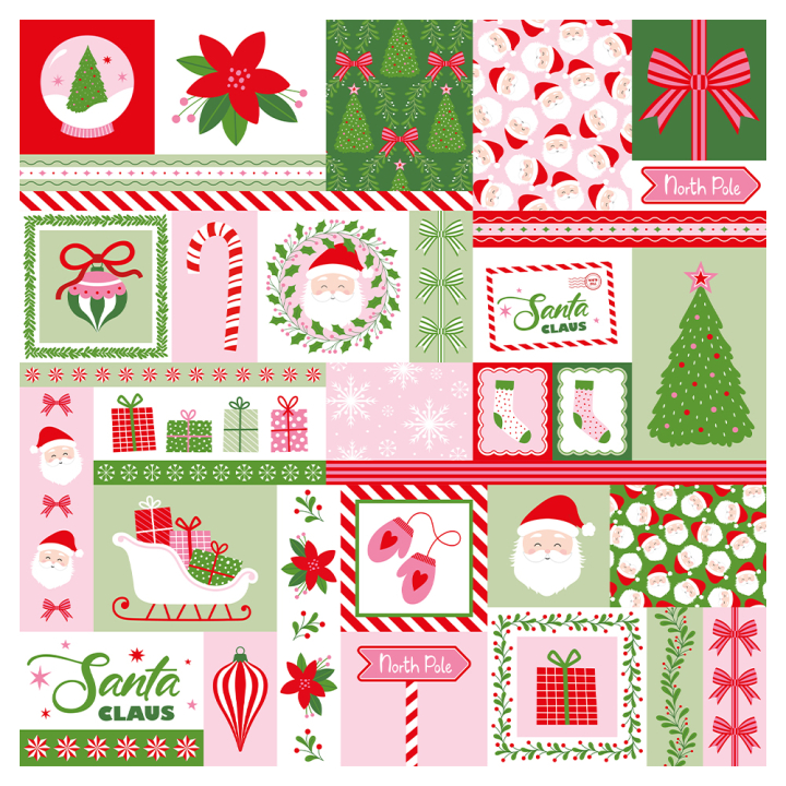 Set de 10 feuilles Santa baby 30,5 x 30,5 cm - Artemio - Rougier et Plé