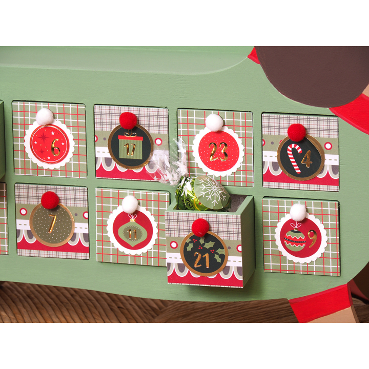 Sticker Calendrier de l'avent rond 24 pcs - Artemio - Rougier et Plé