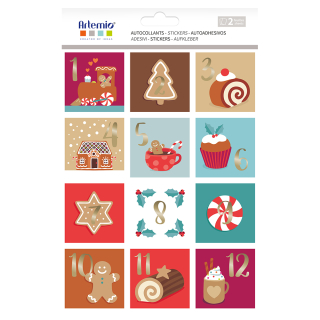 Sticker Calendrier de l'avent Noël à croquer 24 pcs - Artemio - Rougier et Plé