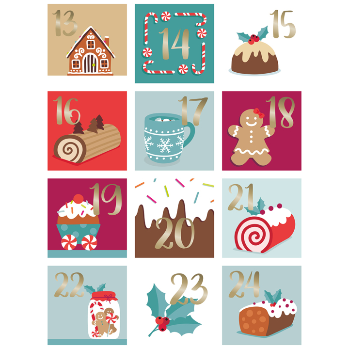 Sticker Calendrier de l'avent Noël à croquer 24 pcs - Artemio - Rougier et Plé
