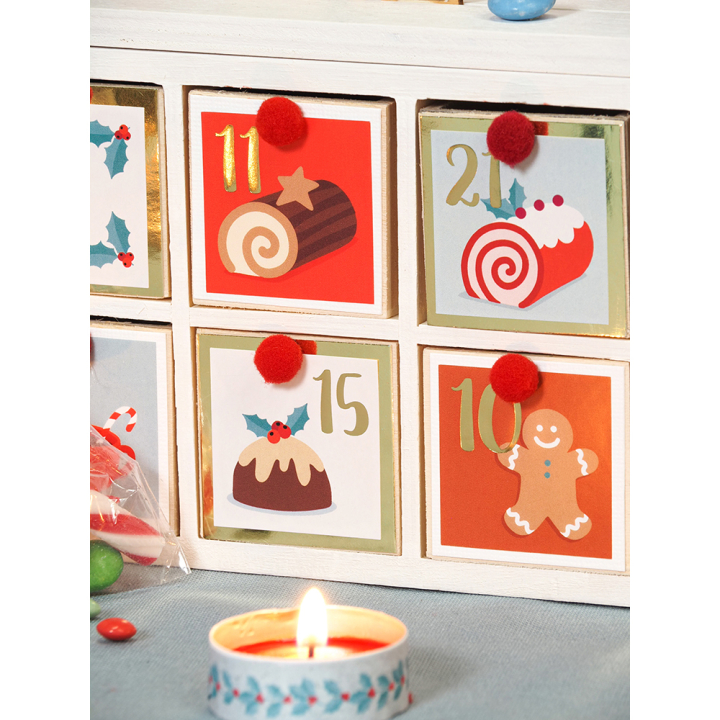 Sticker Calendrier de l'avent Noël à croquer 24 pcs - Artemio - Rougier et Plé