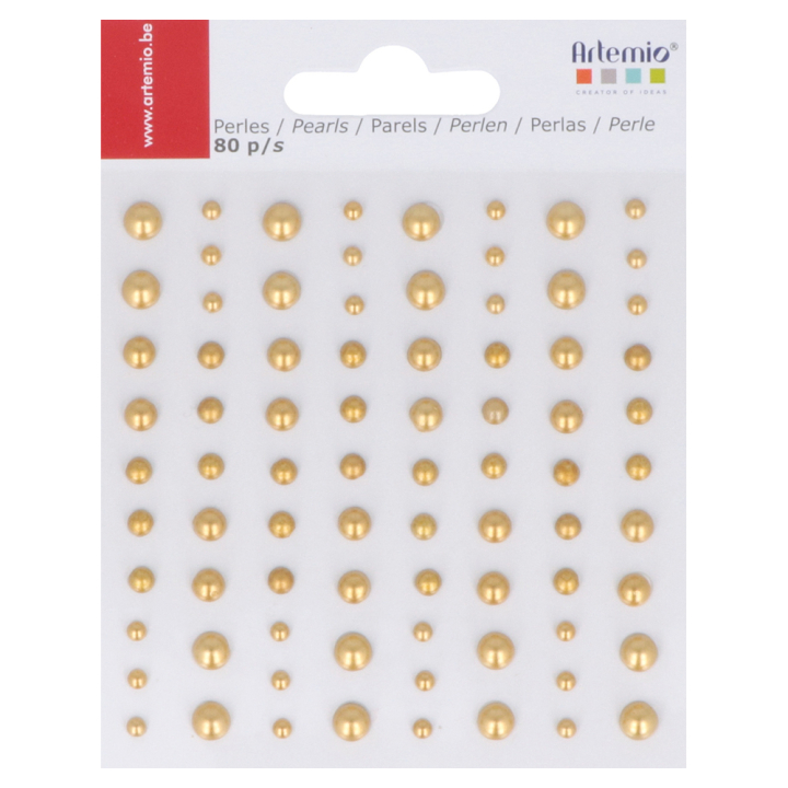 Perles dorées adhésives 80 pcs - Artemio - Rougier et Plé