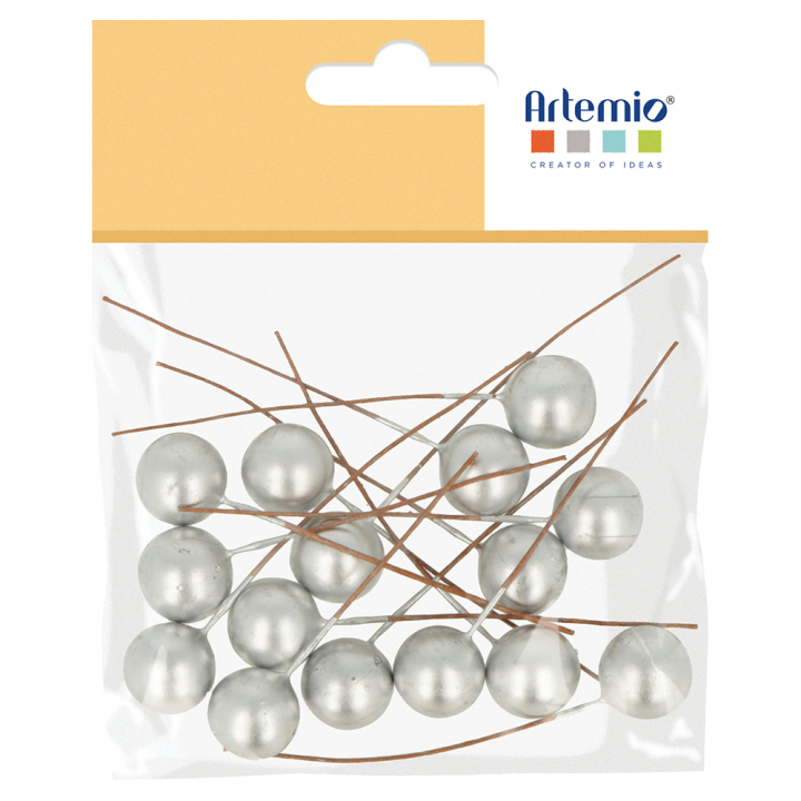 Baies argent 15 pcs - Artemio - Rougier et Plé
