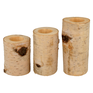 Bougeoirs en bouleau 3 pcs - Artemio - Rougier et Plé