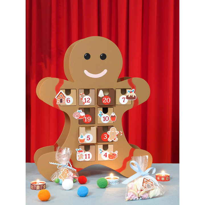 Calendrier de l'avent en bois Bonhomme pain d'épices - Artemio - Rougier et Plé