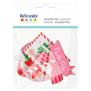 Silhouette en bois colorées Santa baby 6 pcs - Artemio - Rougier et Plé