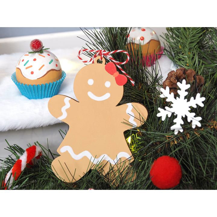 Bonhomme pain d'épices en bois à suspendre 3 pcs - Artemio - Rougier et Plé