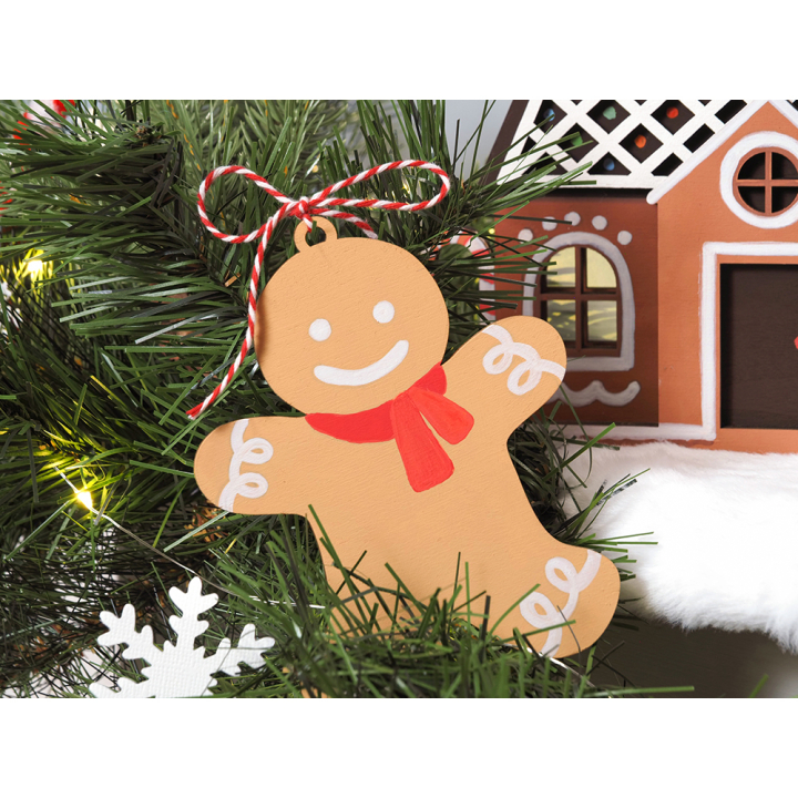 Bonhomme pain d'épices en bois à suspendre 3 pcs - Artemio - Rougier et Plé
