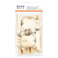 Marque-place bonhomme de pain d'épices en bois 6 pcs - Artemio - Rougier et Plé