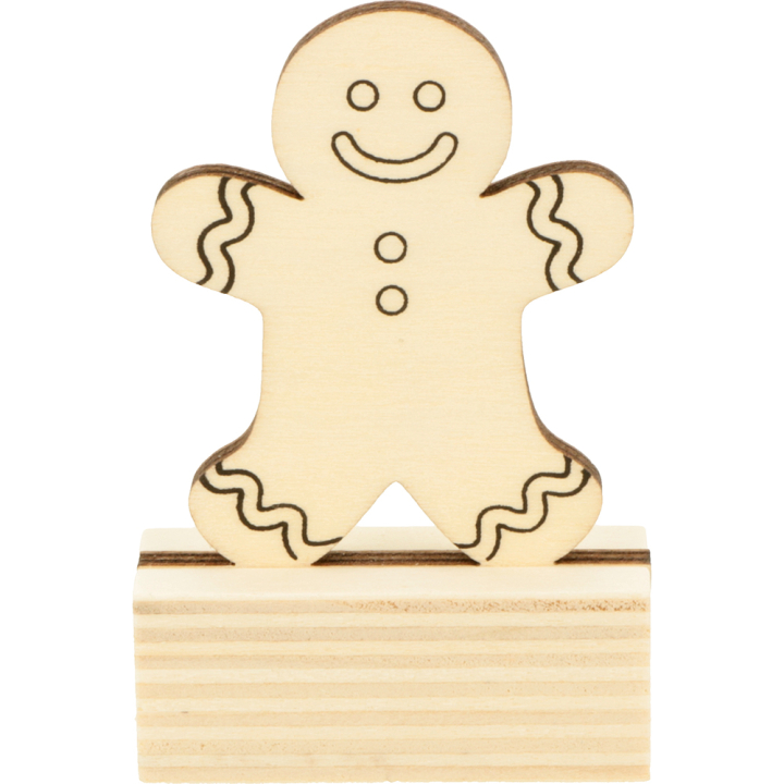 Marque-place bonhomme de pain d'épices en bois 6 pcs - Artemio - Rougier et Plé