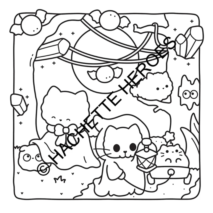 Coloriage Cozy Colo Chats spooky - Hachette - Rougier et Plé