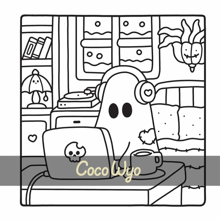 Coloriage Cosy colo Mon petit monde spooky - Dessain et Tolra - Rougier et Plé