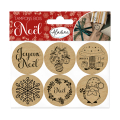 Tampons en bois Joyeux Noël 6 pcs - Aladine - Rougier et Plé