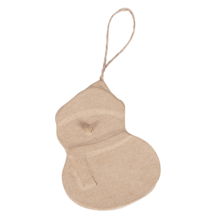 Suspension Bonhomme de neige en papier mâché 6,8 x 1 x 8,8 cm - Décopatch - Rougier et Plé