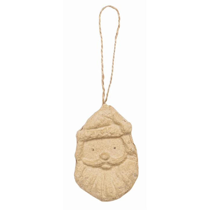 Suspension Tête Père Noël en papier mâché 8,5 x 5 x 0,8 cm - Décopatch - Rougier et Plé
