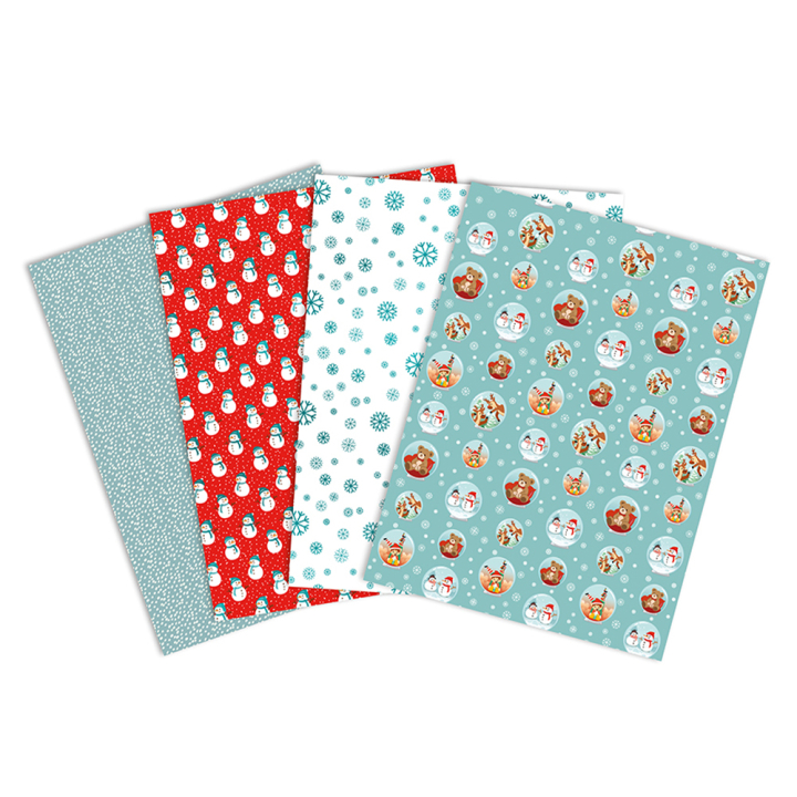 Papier Mix & Patch Noël givré 30 x 40 cm 4 pcs - Décopatch - Rougier et Plé