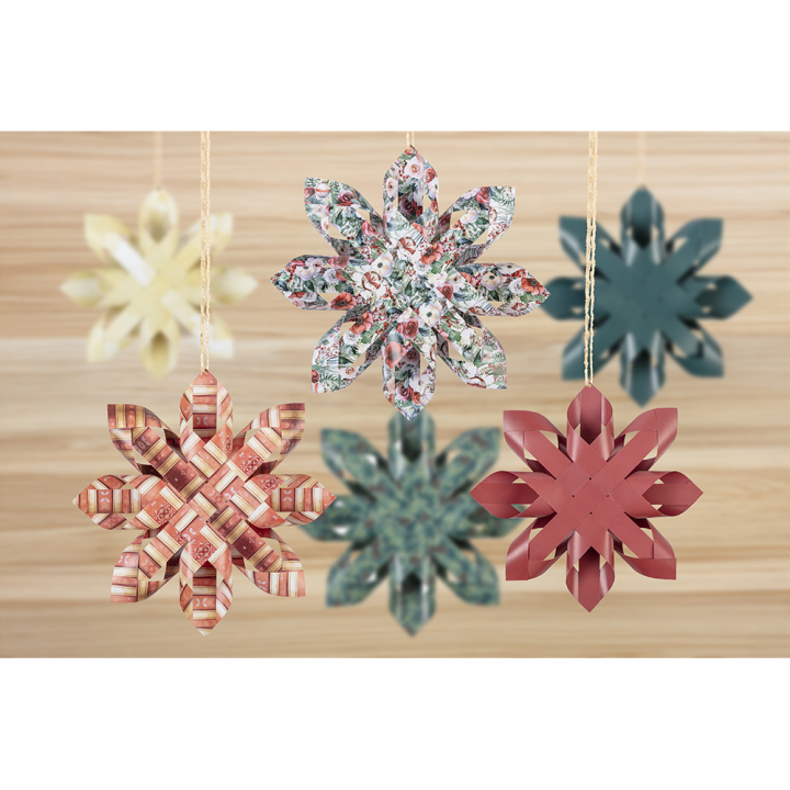 DIY Etoiles décoratives Souvenirs de Noël 6 pcs Ø 28 cm - Clairefontaine - Rougier et Plé