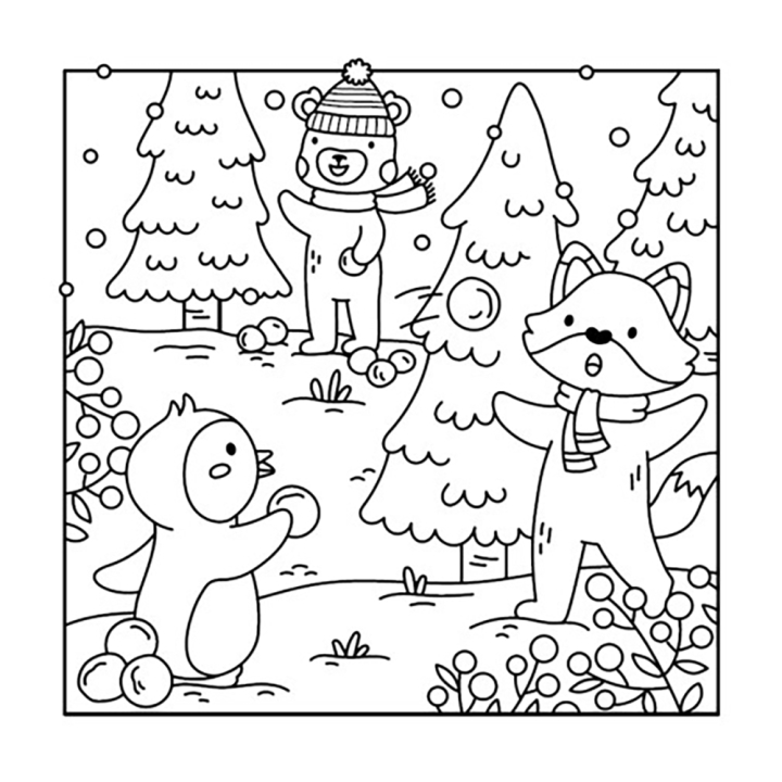 Livre coloriage Mon petit monde cosy Tendre hiver - Nathan - Rougier et Plé
